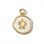 Charm Tortuga 15mm esmalte, dorado 14K