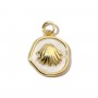 Sea ​​scallop pendant charm 15mm enamel, 14K gold plated