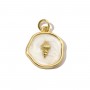 Charm Concha 15mm esmalte, dorado 14K