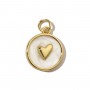 Charm Corazón 15mm esmalte, dorado 14K