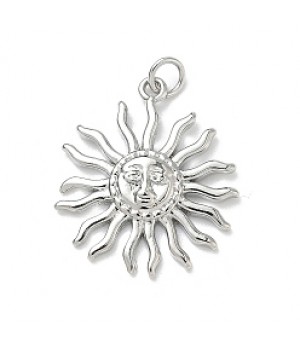 Colgante Sol 22mm, baño de platino