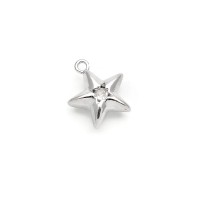 Platinum Plated Small Star Pendant 11mm, 1 piece