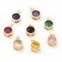Pendant Round 7mm with jewelry glass, gold plated 18K