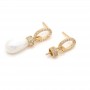 Brass Stud Earrings for Half Drilled Beads, 18K gold plated