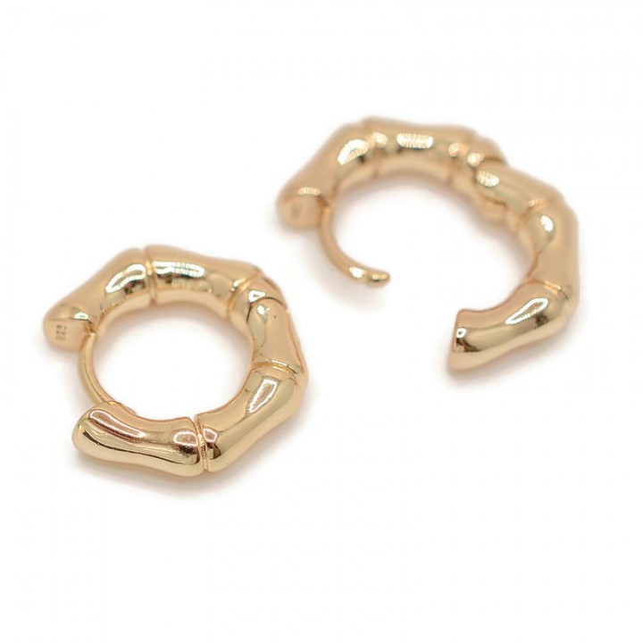 Earrings Congo Bamboo 20mm, gold plated 18K