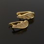 Wings Brass Micro Pave Cubic Zirconia Earring Findings with Latch Back Closure, 18K gold plated