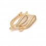 Brass Lever Back Earrings with open loop, 18K gold plated