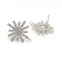 Cubic Zirconia Stud Earrings with open loop Shining Star, platinum plated