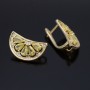 Leverback Earrings with open loop Lemon wedges, 18K gold plated