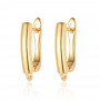 Brass Leverback Earrings with open loop, 18K gold plated
