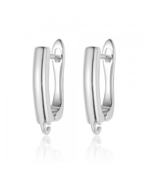 Brass Leverback Earrings with open loop, rhodium plated