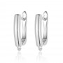 Brass Leverback Earrings with open loop, rhodium plated