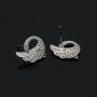 Brass Stud Earrings with Loop Swans, platinum plated