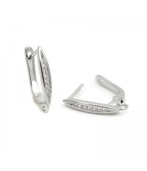 Brass Lever Back Earrings with loop, platinum plated