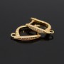 Brass Lever Back Earrings with open loop, 18K gold plated