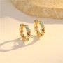 CZ Hoop earrings 14mm, 14K gold plated