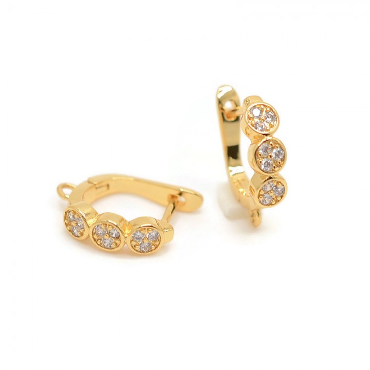 Earrings Bubbles inlaid with cubic zirkonia, 18 carat gold plated