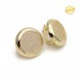 Pendientes de latón Circulos con circonitas, dorado 18K