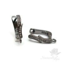 Швензы Полоска с фианитами №3, чернение