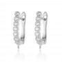 CZ Brass Lever Back Earrings with open loop, platinum plated