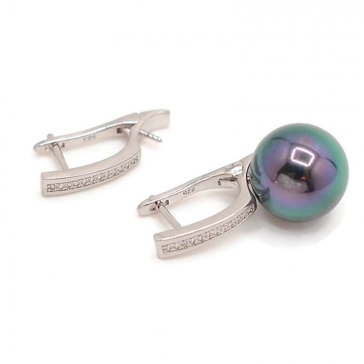 Earrings with a pin for gluing, color platinum