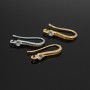 Brass Micro Pave Cubic Zirconia Earring Hooks with Horizontal Loop, rhodium plated
