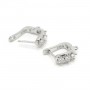 Earrings with square cubic zirkonia, 1 pair