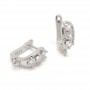 Earrings with square cubic zirkonia, 1 pair