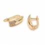 Pendientes con circonitas dorado 18K, 1 par