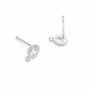 CZ Platinum Plated Circle Ear Post 5mm, 1 pair