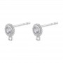 CZ Platinum Plated Circle Ear Post 5mm, 1 pair