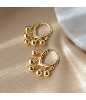 Brass Ball Hoop earrings, 18K gold plated