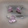 Colgante Corazón 14mm con circonita rosa, baño de rodio