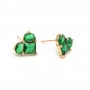 Pendientes Corazón 12mm con circonitas, dorado 18K