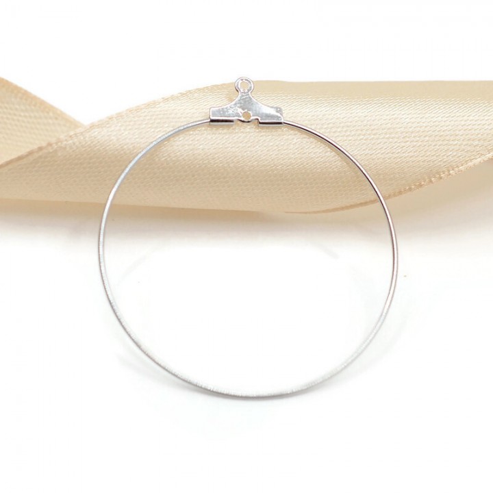 Basis for earrings 36mm (split ring), color platinum