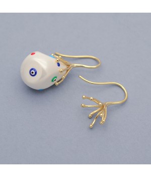 Швензы-крючки Щупальца 22мм, серебро 925 пробы + позолота 18 карат