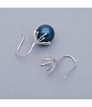 Швензы-крючки Щупальца 22мм, серебро 925 пробы + родиевое покрытие