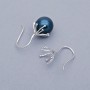 Modern Tentacle Hook Ear Wires 22mm, 925 sterling silver + platinum plated
