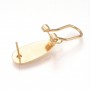 Brass Stud Earring French Clip, 18K gold plated