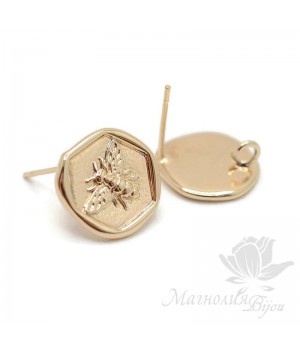 Bee studs, 18K gold plated