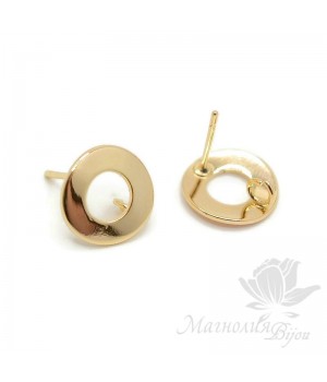 Studs Rings smooth 12mm, gilding 18 carats
