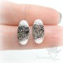 Earrings-studs "Oval grainy", color platinum