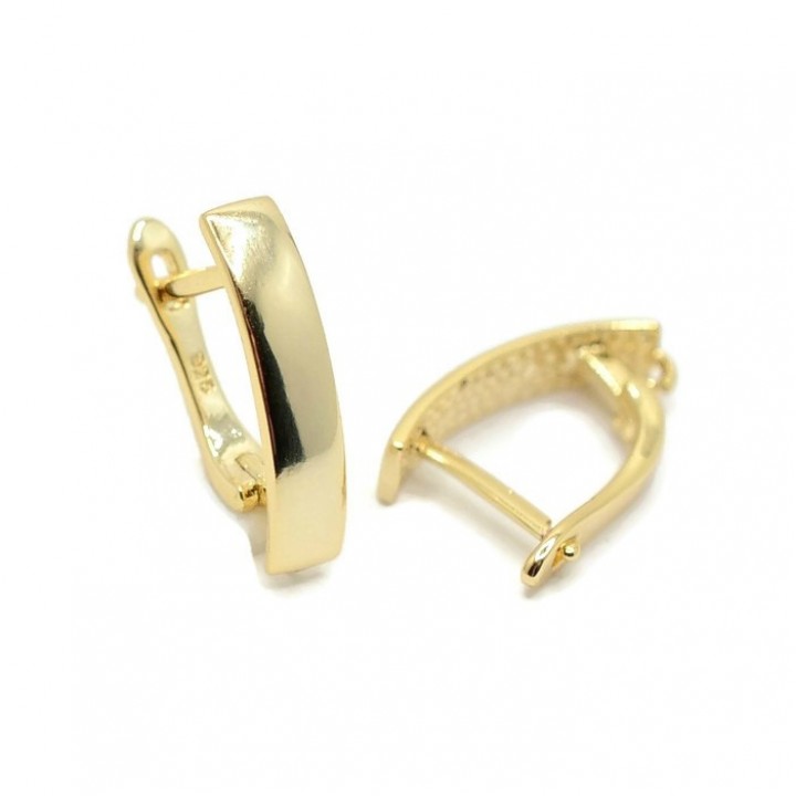 Lever Back Earrings with open loop, 18k gold plated