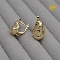Brass Lever Back Earrings with open loop, 18K gold plated