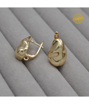 Brass Lever Back Earrings with open loop, 18K gold plated