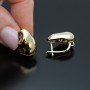 Brass Lever Back Earrings with open loop, 18K gold plated