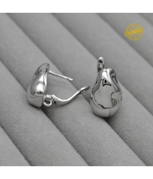 Brass Lever Back Earrings with open loop, platinum plated