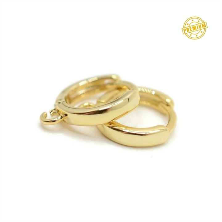 Pendientes aros 11mm, baño de oro de 18K
