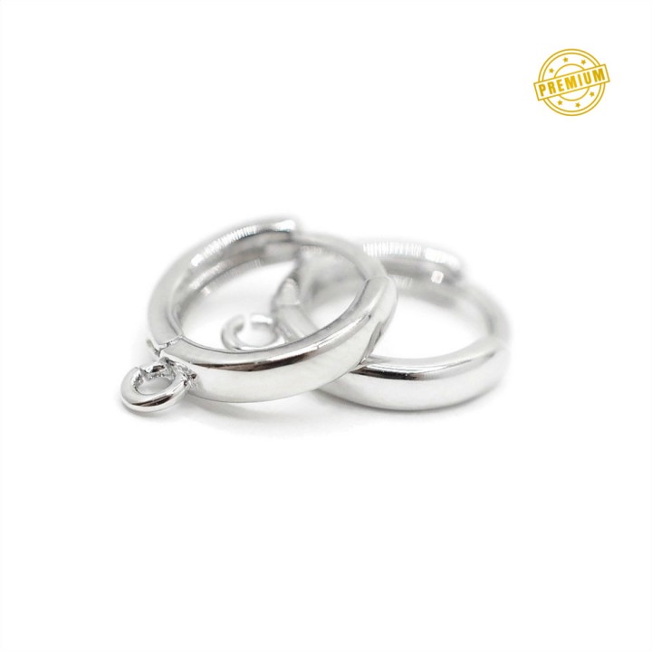 Hoop Earrings 11mm with open loop, platinum plated
