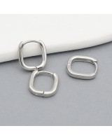 Серьги Конго прямоугольные 12.5мм, родиевое покрытие